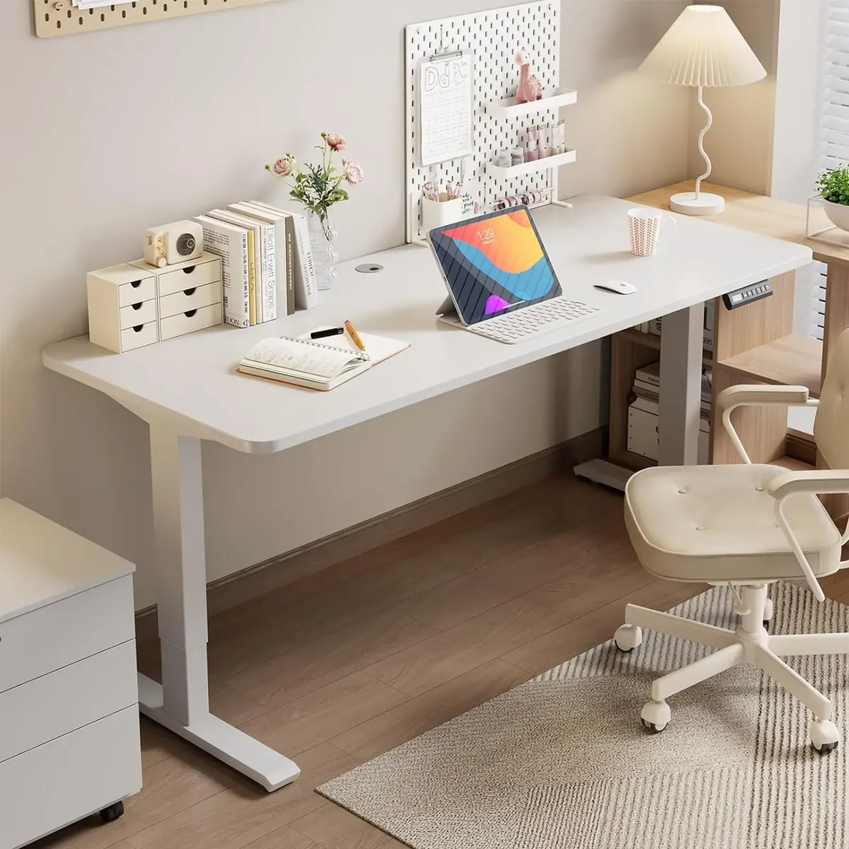 Estrutura de mesa elétrica ergonômica com regulagem de altura